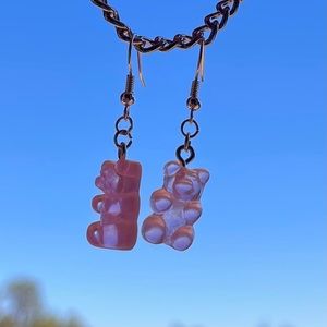pink gummy bear earrings